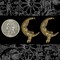 Antiqued Brass Woman Sleeping on the Moon Pendants No Ring - Set of Two - AB-P84